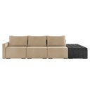 Ver imagem 6 de Sofá Ilha 3 Lugares Living 312cm Modulado Sala Lary Veludo/pu Pto K01 - D'Rossi