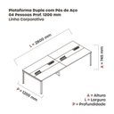 Ver imagem 3 de Estação de Trabalho Mesa Plataforma Escritório Dupla para 4 Pessoas com Caixa de Tomada PDC