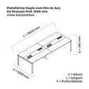 Ver imagem 3 de Estação de Trabalho Mesa Plataforma Escritório Dupla para 4 Pessoas com Caixa de Tomada PDC