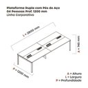 Ver imagem 3 de Estação de Trabalho Mesa Plataforma Escritório Dupla para 4 Pessoas com Caixa de Tomada PDC