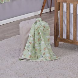 Enxoval de Bebe Kit de Berço Americano Cortina Algodão Menino Menina 7 Peças:safari Verde - 3