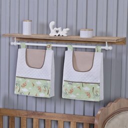 Enxoval de Bebe Kit de Berço Americano Cortina Algodão Menino Menina 7 Peças:safari Verde - 4