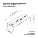 Ver imagem 3 de Estação de Trabalho Mesa Plataforma Escritório Dupla para 4 Pessoas com Caixa de Tomada PDC