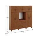Ver imagem 3 de Guarda-Roupa 10 Portas 3 Gavetas Capelão Estrutura em Madeira Cobre Marrom/Castanho