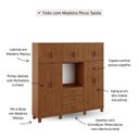 Ver imagem 4 de Guarda-Roupa 10 Portas 3 Gavetas Capelão Estrutura em Madeira Cobre Marrom/Castanho