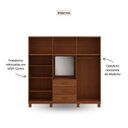 Ver imagem 5 de Guarda-Roupa 10 Portas 3 Gavetas Capelão Estrutura em Madeira Cobre Marrom/Castanho