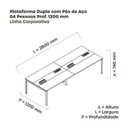 Ver imagem 3 de Estação de Trabalho Mesa Plataforma Escritório Dupla para 4 Pessoas com Caixa de Tomada PDC