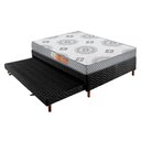 Ver imagem 1 de Cama Box c/Auxiliar Casal: Colchão Espuma Polar D23 Pérola Gray + Base CRC Rústico Black(138x188)