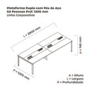 Ver imagem 3 de Estação de Trabalho Mesa Plataforma Escritório Dupla para 4 Pessoas com Caixa de Tomada PDC