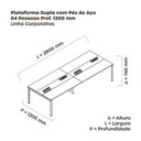 Ver imagem 3 de Estação de Trabalho Mesa Plataforma Escritório Dupla para 4 Pessoas com Caixa de Tomada PDC