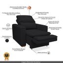 Ver imagem 7 de Poltrona do Papai Confortável Retrátil Reclinável Suede Srj:preto