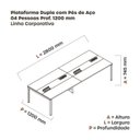 Ver imagem 3 de Estação de Trabalho Mesa Plataforma Escritório Dupla para 4 Pessoas com Caixa de Tomada PDC