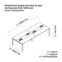 Ver imagem 3 de Estação de Trabalho Mesa Plataforma Escritório Dupla para 4 Pessoas com Caixa de Tomada PDC