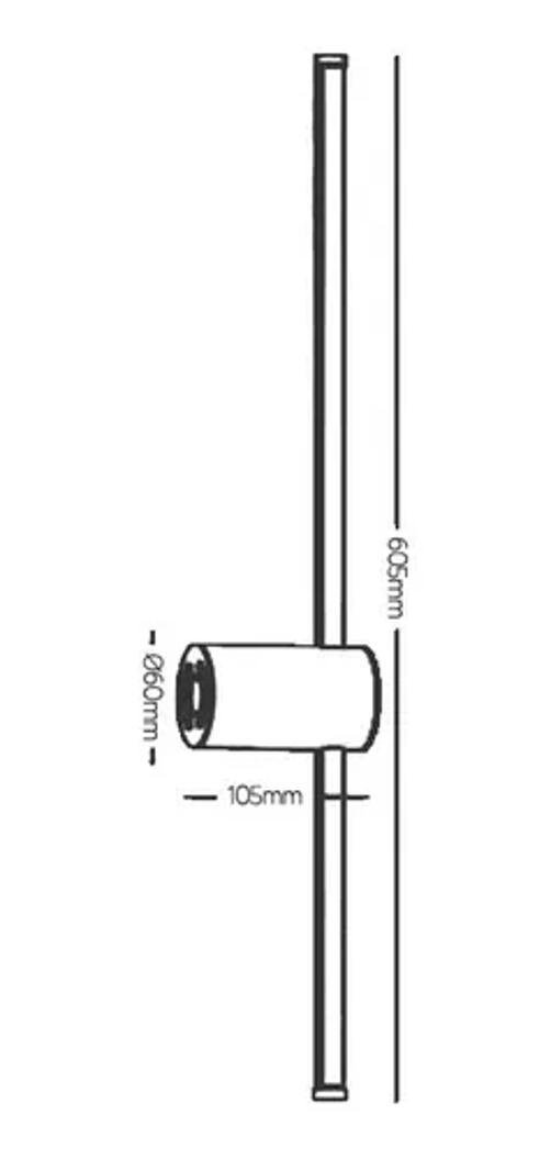 Arandela Led Sword 12w 60cm Preta - 4