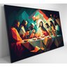 Quadro Jesus Cristo e a Última Ceia Decor&quadros Div017 60x40 Cm Tecido Canvas - 2