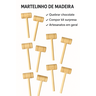 10 Mini Martelo Decorado de Madeira 15x5 Cm - 7