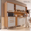 Ver imagem 4 de Armário de Cozinha 6 Portas 2 Gavetas Catar Bege/Cinamomo/Off-White