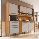 Ver imagem 1 de Armário de Cozinha 6 Portas 2 Gavetas Catar Bege/Cinamomo/Off-White