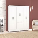 Ver imagem 3 de Guarda Roupa Solteiro 6 Portas 153 Cm Rio Plus Branco/camarim - Pallazio