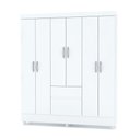 Ver imagem 1 de Guarda Roupa Solteiro 6 Portas 153 Cm Rio Plus Branco/camarim - Pallazio