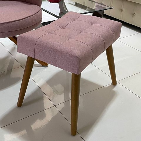 Puff Capitonê Luxo Linho Premium