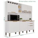 Ver imagem 3 de Armário de Cozinha 6 Portas 2 Gavetas New Topázio Branco