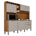 Ver imagem 2 de Armário de Cozinha 6 Portas 2 Gavetas New Topázio Bege/Cinamomo/Off-White