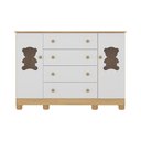 Ver imagem 7 de Cômoda Infantil 125cm 2 Portas com Vidro e 4 Gavetas Fofura Multimóveis Mp4485 Madeirado/branco