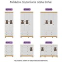 Ver imagem 6 de Cômoda Infantil 125cm 2 Portas com Vidro e 4 Gavetas Fofura Multimóveis Mp4485 Madeirado/branco