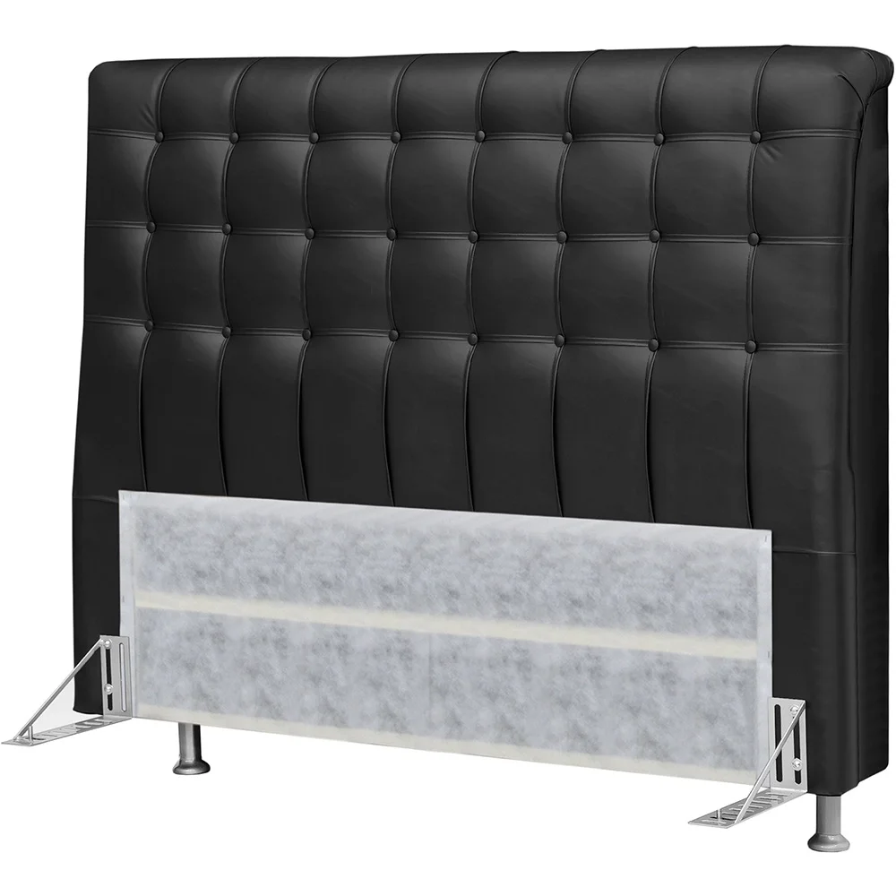 Cabeceira Dama 1,95Cm Cama Box king Size Corino Preto - 3