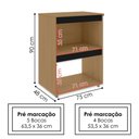 Ver imagem 3 de Balcao com Tampo para Forno e Cooktop 75 Cm Adriana Amendoa Preto Reajl