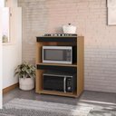 Ver imagem 4 de Balcao com Tampo para Forno e Cooktop 75 Cm Adriana Amendoa Preto Reajl