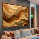 Ver imagem 1 de Quadro Grande Ondas de Terra Movimento em Tons Naturais