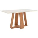 Ver imagem 2 de Mesa de Jantar 6 Lugares 160cm Vidro Canto Reto Lince Nature/off H02 - Mpozenato