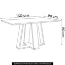 Ver imagem 4 de Mesa de Jantar 6 Lugares 160cm Vidro Canto Reto Lince Nature/off H02 - Mpozenato
