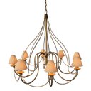 Ver imagem 1 de Pendente Rustico Sala Grande Dourado Com Cúpulas de Algodão Libertas Rosas Artesanato Cecília