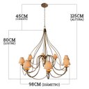 Ver imagem 2 de Pendente Rustico Sala Grande Dourado Com Cúpulas de Algodão Libertas Rosas Artesanato Cecília