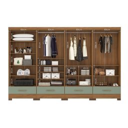 Quarto Modulado 4 Peças 8 Portas 4 Gavetas Smart Plus - 11