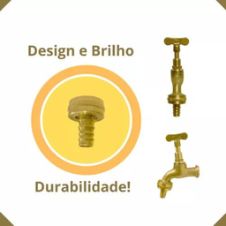 Kit com 10 Bicos de Torneira 3/4 X 1/2 Latão P/ Mangueira Jardim - 2