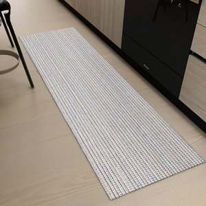 Passadeira Antiderrapante Cozinha / Corredor 1,30m X 45cm Decoração Tear Artesanal Rústico Clean Cru