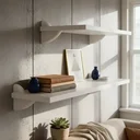 Ver imagem 2 de Kit 2 Prateleiras Quarto 70x20 Mdf Suporte Organiza e Decoração