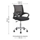 Ver imagem 3 de Kit 4 Cadeiras para Escritório Diretor Executiva Giratória Tela Mesh Preto