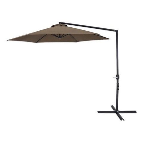 Ombrelone Guarda Sol Luxo Lateral de Piscina e Jardim 3 Metros Bel Veneza Marrom com Base em X de Ap