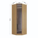 Ver imagem 3 de Guarda-Roupa 1 Porta Reflecta Ravi - Canto Marrom/Olmo Italiano