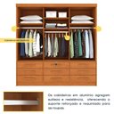 Ver imagem 6 de Guarda-Roupa Casal com 3 Portas de Correr e 9 Gavetas 199cm Multimóveis CR35484 Cinamomo