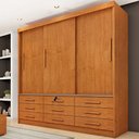 Ver imagem 1 de Guarda-Roupa Casal com 3 Portas de Correr e 9 Gavetas 199cm Multimóveis CR35484 Cinamomo