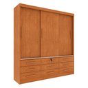 Ver imagem 2 de Guarda-Roupa Casal com 3 Portas de Correr e 9 Gavetas 199cm Multimóveis CR35484 Cinamomo