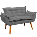 Ver imagem 2 de Kit Namoradeira Decorativa + 2 Poltronas Reforçadas para Amamentação Suede