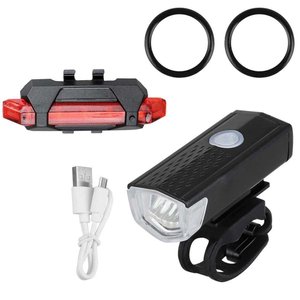 Kit Farol e Sinalizador Led P/ciclismo Recarregável Traseiro