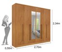 Ver imagem 3 de Guarda Roupa Sevilla Casal 6 Portas com Espelho Tcil:cinamomo